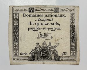 15 Sols (Assignat) – Frankrijk, 1792